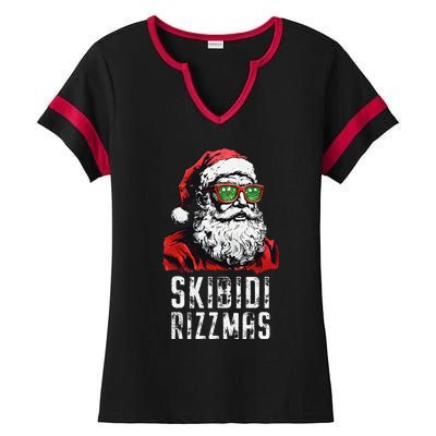 Skibid.I Rizzmas Christmas Rizz Santa Claus Charisma Cool Ladies Halftime Notch Neck Tee