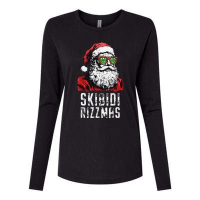 Skibid.I Rizzmas Christmas Rizz Santa Claus Charisma Cool Womens Cotton Relaxed Long Sleeve T-Shirt