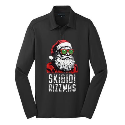 Skibid.I Rizzmas Christmas Rizz Santa Claus Charisma Cool Silk Touch Performance Long Sleeve Polo