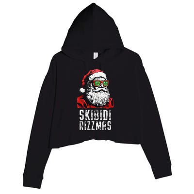 Skibid.I Rizzmas Christmas Rizz Santa Claus Charisma Cool Crop Fleece Hoodie