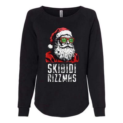 Skibid.I Rizzmas Christmas Rizz Santa Claus Charisma Cool Womens California Wash Sweatshirt