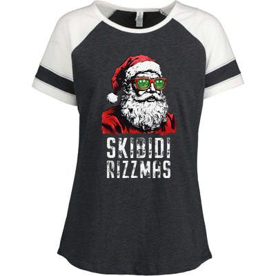 Skibid.I Rizzmas Christmas Rizz Santa Claus Charisma Cool Enza Ladies Jersey Colorblock Tee