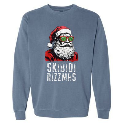 Skibid.I Rizzmas Christmas Rizz Santa Claus Charisma Cool Garment-Dyed Sweatshirt