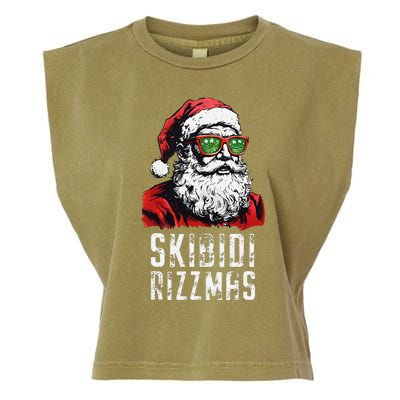 Skibid.I Rizzmas Christmas Rizz Santa Claus Charisma Cool Garment-Dyed Women's Muscle Tee