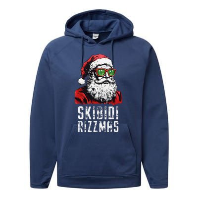 Skibid.I Rizzmas Christmas Rizz Santa Claus Charisma Cool Performance Fleece Hoodie