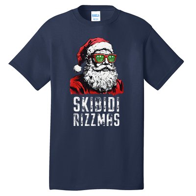 Skibid.I Rizzmas Christmas Rizz Santa Claus Charisma Cool Tall T-Shirt