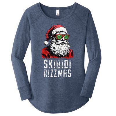 Skibid.I Rizzmas Christmas Rizz Santa Claus Charisma Cool Women's Perfect Tri Tunic Long Sleeve Shirt