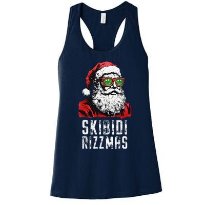 Skibid.I Rizzmas Christmas Rizz Santa Claus Charisma Cool Women's Racerback Tank