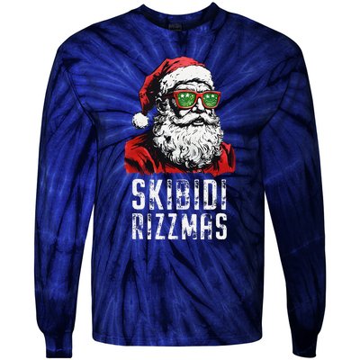 Skibid.I Rizzmas Christmas Rizz Santa Claus Charisma Cool Tie-Dye Long Sleeve Shirt