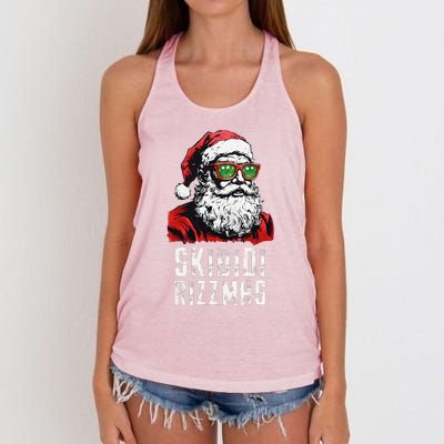 Skibid.I Rizzmas Christmas Rizz Santa Claus Charisma Cool Women's Knotted Racerback Tank