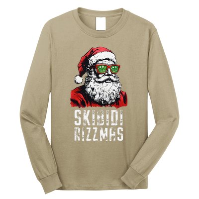 Skibid.I Rizzmas Christmas Rizz Santa Claus Charisma Cool Long Sleeve Shirt