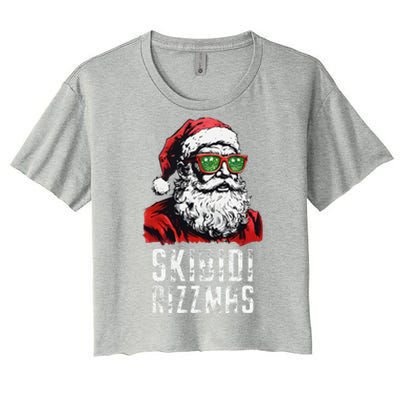 Skibid.I Rizzmas Christmas Rizz Santa Claus Charisma Cool Women's Crop Top Tee