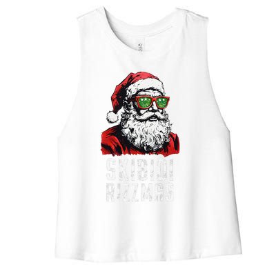 Skibid.I Rizzmas Christmas Rizz Santa Claus Charisma Cool Women's Racerback Cropped Tank