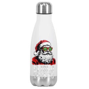 Skibid.I Rizzmas Christmas Rizz Santa Claus Charisma Cool Stainless Steel Insulated Water Bottle