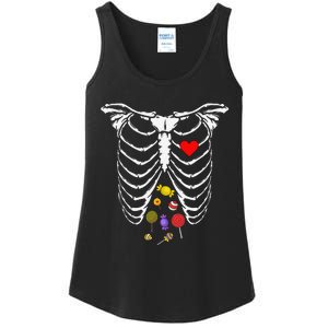 Skeleton Rib Cage Xray Candy Halloween Ladies Essential Tank