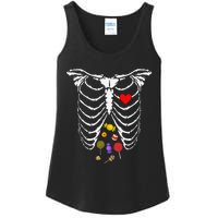 Skeleton Rib Cage Xray Candy Halloween Ladies Essential Tank