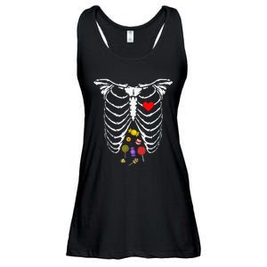 Skeleton Rib Cage Xray Candy Halloween Ladies Essential Flowy Tank