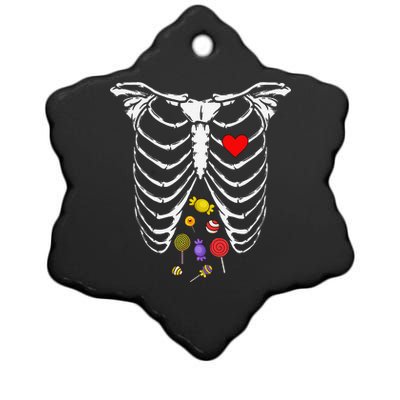 Skeleton Rib Cage Xray Candy Halloween Ceramic Star Ornament