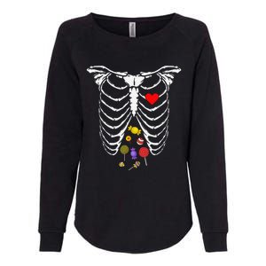 Skeleton Rib Cage Xray Candy Halloween Womens California Wash Sweatshirt