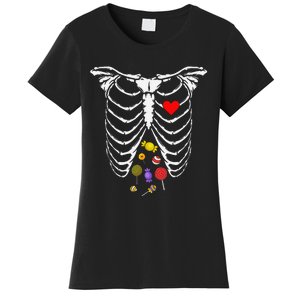 Skeleton Rib Cage Xray Candy Halloween Women's T-Shirt