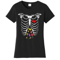 Skeleton Rib Cage Xray Candy Halloween Women's T-Shirt