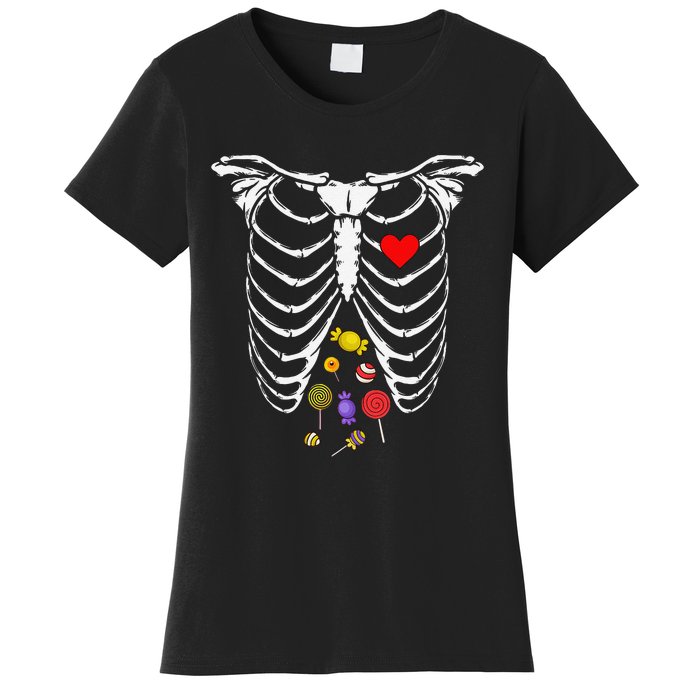 Skeleton Rib Cage Xray Candy Halloween Women's T-Shirt