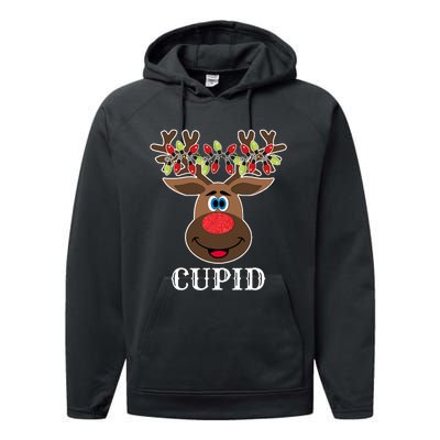 Santa Reindeer Cupid Xmas Group Costume Performance Fleece Hoodie