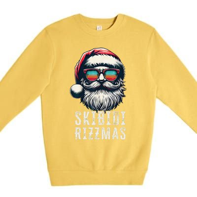 Skibid.I Rizzmas Christmas Rizz Santa Claus Charisma Cool Premium Crewneck Sweatshirt