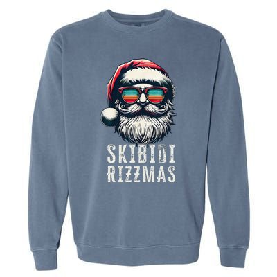 Skibid.I Rizzmas Christmas Rizz Santa Claus Charisma Cool Garment-Dyed Sweatshirt