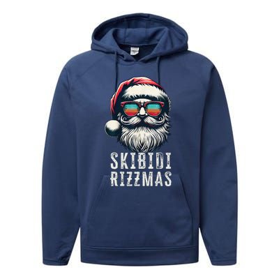 Skibid.I Rizzmas Christmas Rizz Santa Claus Charisma Cool Performance Fleece Hoodie