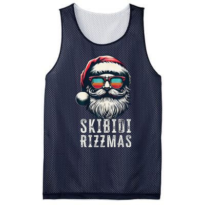 Skibid.I Rizzmas Christmas Rizz Santa Claus Charisma Cool Mesh Reversible Basketball Jersey Tank