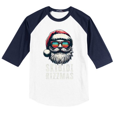 Skibid.I Rizzmas Christmas Rizz Santa Claus Charisma Cool Baseball Sleeve Shirt