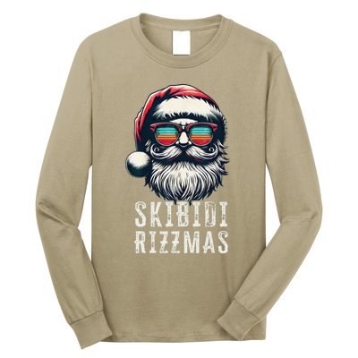 Skibid.I Rizzmas Christmas Rizz Santa Claus Charisma Cool Long Sleeve Shirt