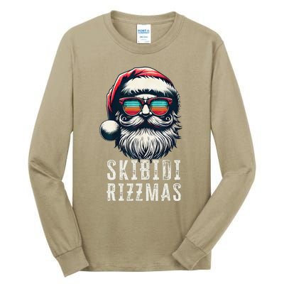 Skibid.I Rizzmas Christmas Rizz Santa Claus Charisma Cool Tall Long Sleeve T-Shirt