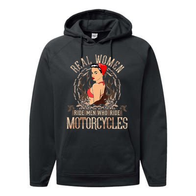 Sexy Real Chick Ride Motorcycles Gift Biker Babe Chick Performance Fleece Hoodie