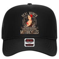 Sexy Real Chick Ride Motorcycles Gift Biker Babe Chick High Crown Mesh Back Trucker Hat