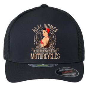 Sexy Real Chick Ride Motorcycles Gift Biker Babe Chick Flexfit Unipanel Trucker Cap