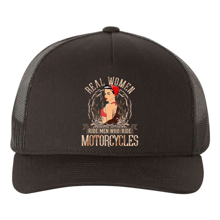 Sexy Real Chick Ride Motorcycles Gift Biker Babe Chick Yupoong Adult 5-Panel Trucker Hat