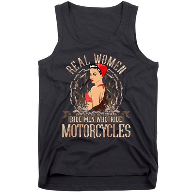 Sexy Real Chick Ride Motorcycles Gift Biker Babe Chick Tank Top