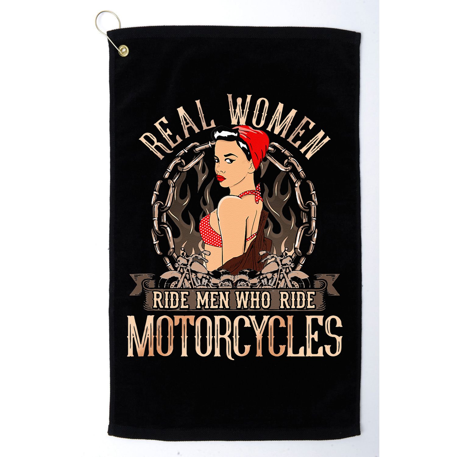 Sexy Real Chick Ride Motorcycles Gift Biker Babe Chick Golf Towel