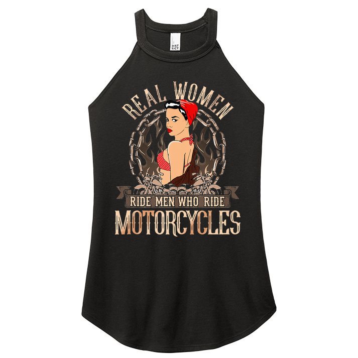 Sexy Real Chick Ride Motorcycles Gift Biker Babe Chick Women's Perfect Tri Rocker Tank