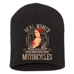 Sexy Real Chick Ride Motorcycles Gift Biker Babe Chick Short Acrylic Beanie