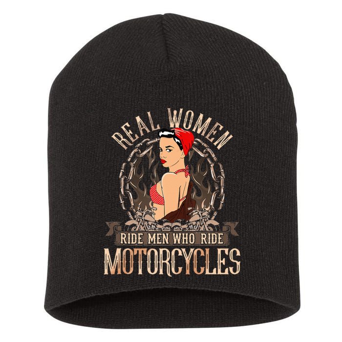 Sexy Real Chick Ride Motorcycles Gift Biker Babe Chick Short Acrylic Beanie