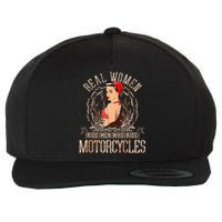 Sexy Real Chick Ride Motorcycles Gift Biker Babe Chick Wool Snapback Cap