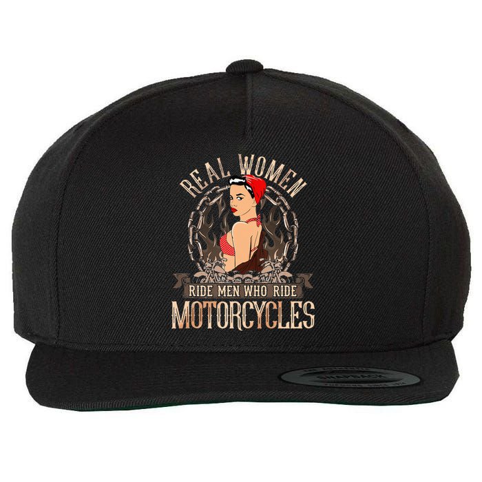 Sexy Real Chick Ride Motorcycles Gift Biker Babe Chick Wool Snapback Cap