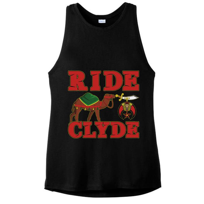 Shriner Ride Clyde Nobles Mystic Aaonms Mason Parents' Day Ladies PosiCharge Tri-Blend Wicking Tank
