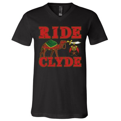 Shriner Ride Clyde Nobles Mystic Aaonms Mason Parents' Day V-Neck T-Shirt