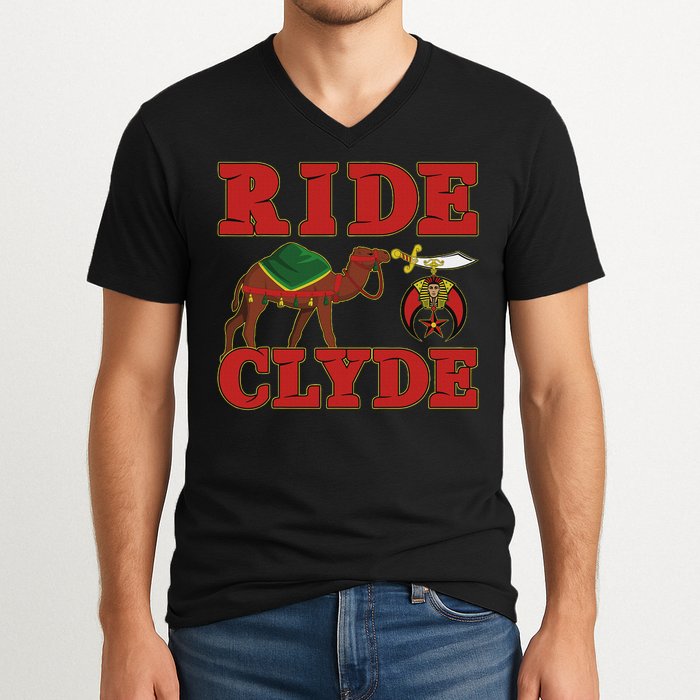 Shriner Ride Clyde Nobles Mystic Aaonms Mason Parents' Day V-Neck T-Shirt
