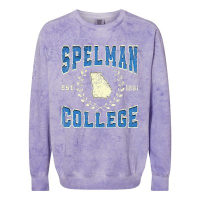 Spelman Retro College University Athletic Colorblast Crewneck Sweatshirt