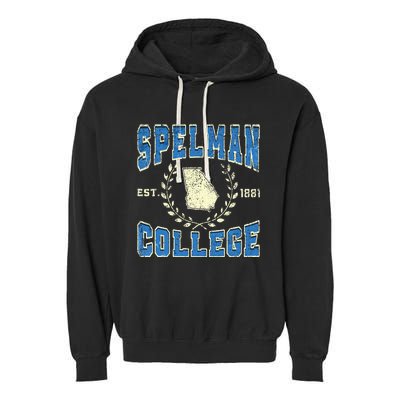 Spelman Retro College University Athletic Garment-Dyed Fleece Hoodie